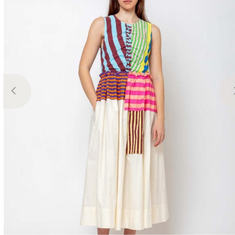 ISO Mii Ilana Sleeveless Colorblock Stripe Midi Dress